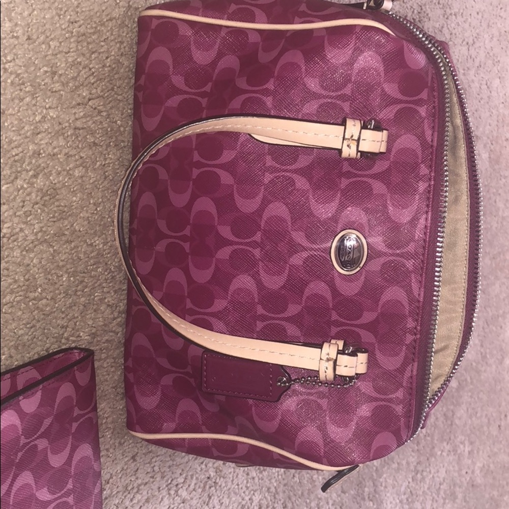 Coach pink and light pink hand bag/cross body bag